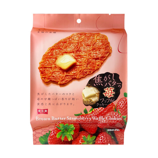 焦がしバターの苺ワッフルクッキー