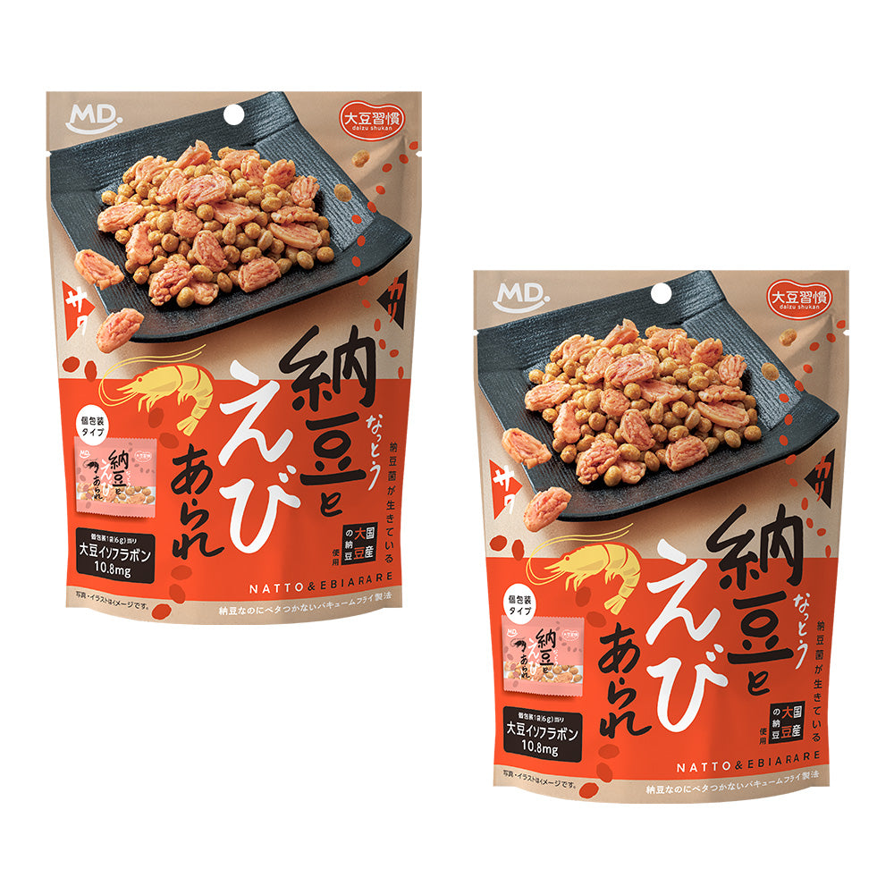 大豆習慣　納豆とえびあられ